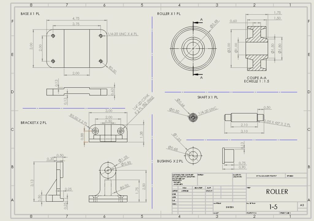 Plan 2D pour fabrication en série